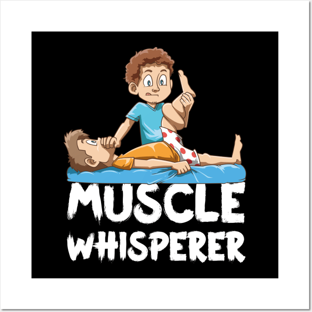 Funny Physio Muscle Whisperer Cartoon Wall Art by melostore